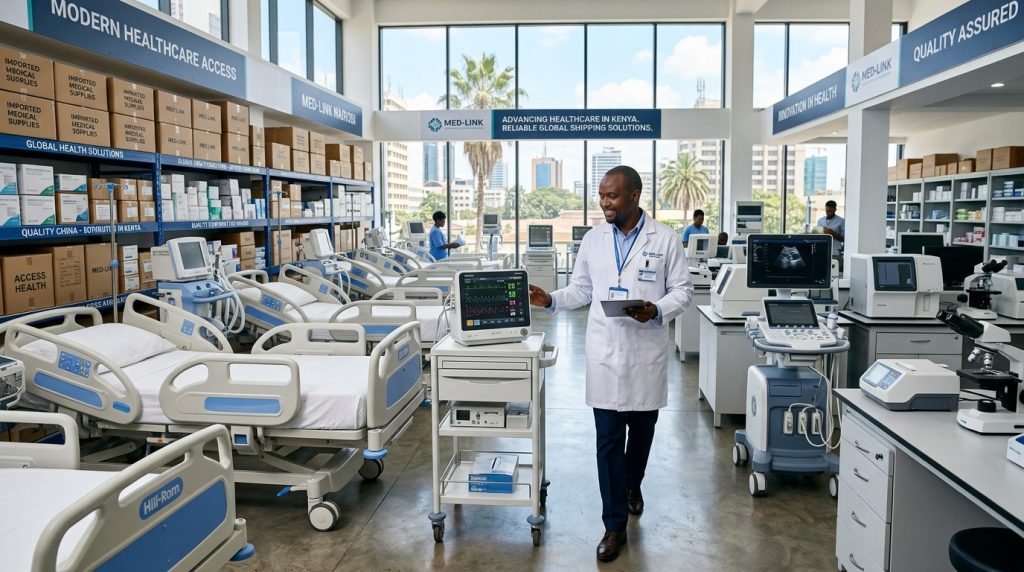 Modern medical equipment in a Kenyan hospital accessed through shipping from China to Kenya