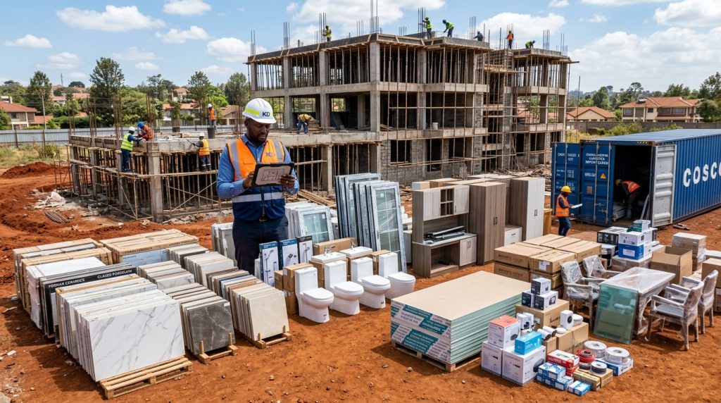 “Kenyan real estate developer importing construction materials from China to Kenya, showcasing cost‑effective building supplies for modern housing projects.”